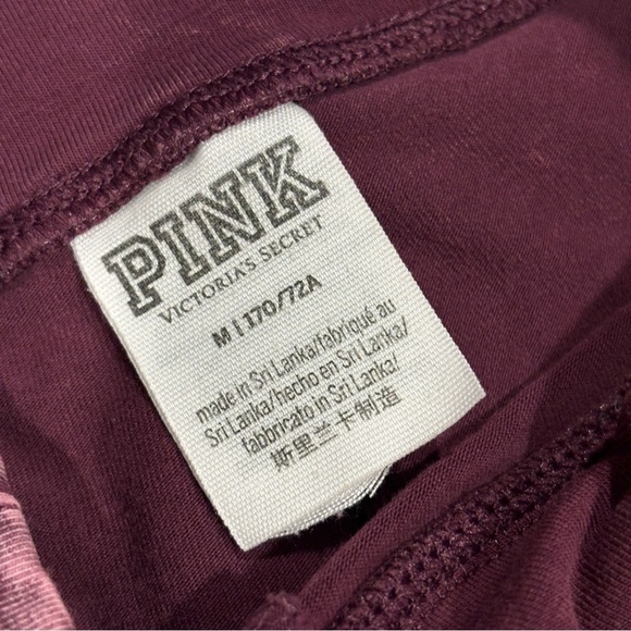 Victoria Secret PINK Cotton Washed Orchid Maroon High Waist Legging Logo Med - Picture 9 of 14